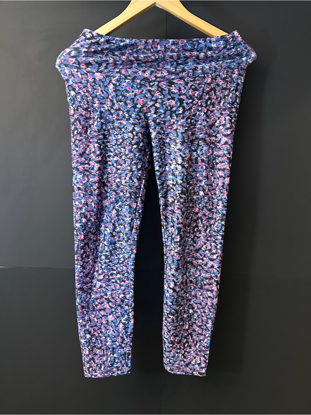 Girls' Multicolor Floral Print Leggings - Pink & Blue